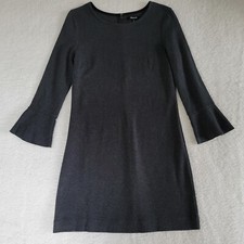 Madewell Jersey Knit Charcoal Gray Bell Sleeve Cotton Blend Dress Size Small