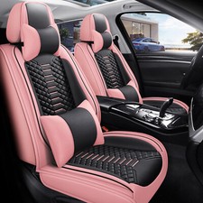 Luxury Nappa Leather Universal Car 5 Seat Covers Full Set Cushion Protector Luxury Nappa Leather Universal Car 5 Seat Covers Full Set Cushion Protector