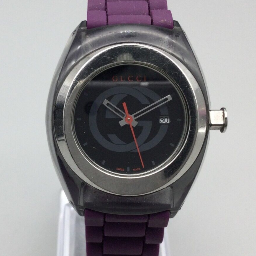 Gucci Sync Watch Women 34mm Silver Purple Tone Black Date Gucci Sync Watch Women 34mm Silver Purple Tone Black Date
