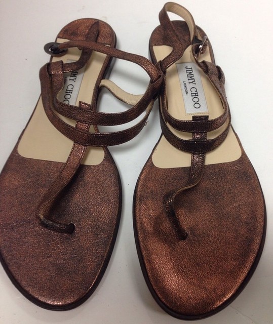 copper strappy sandals