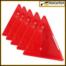 5 Red Triangle Reflectors 157mm E2 Certified Hazard Warning for Gate Driveway