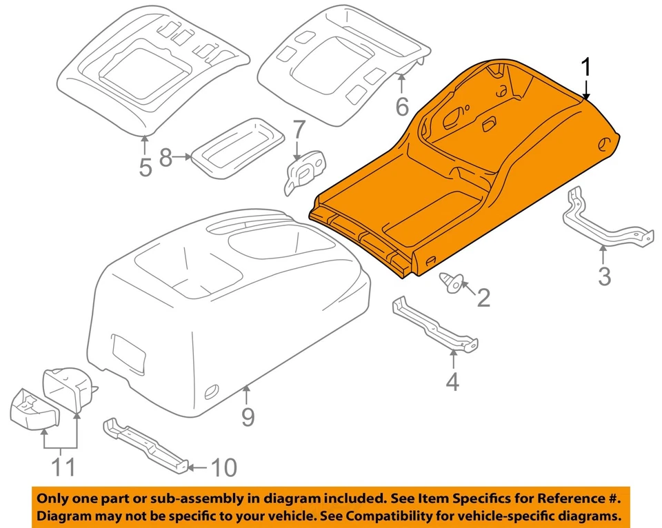 Used Front Lower Center Console fits: 2001 Chevrolet Tracker floor Front Lower G Foto 3 de 4