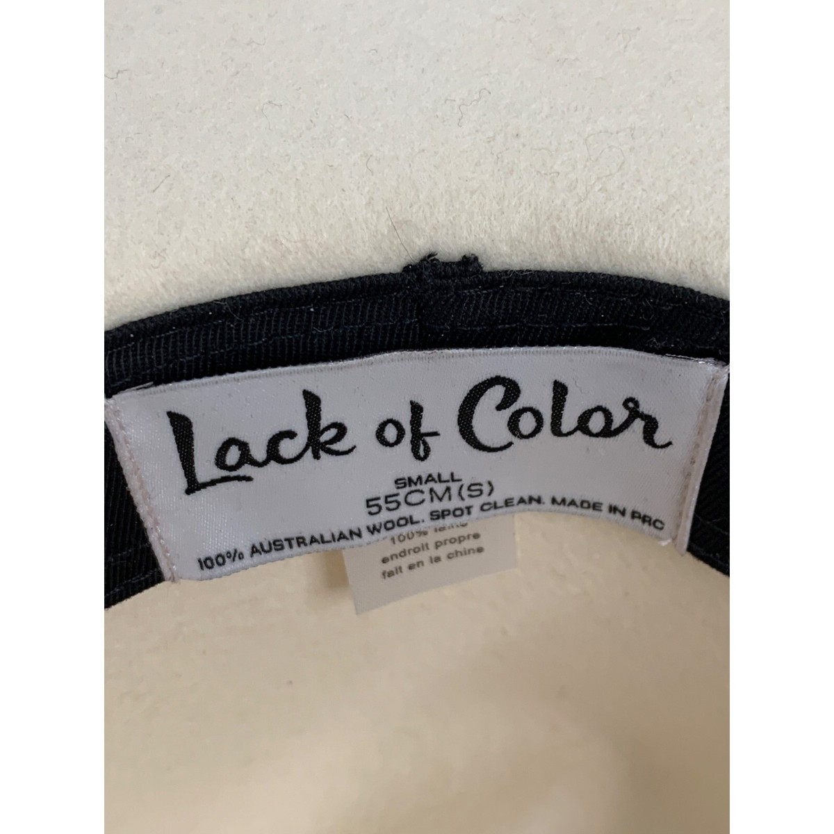 Lack of Color Ivory Wool Fedora The Fader Hat size S EUC 6761 Women Gambler Sun Lack of Color Ivory Rancher – 100% Australian Wool Fedora  main image 3