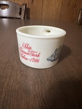 Old Spice Vintage Shulton Ship Grand Turk Salem 1786 Milk Glass Shaving Mug