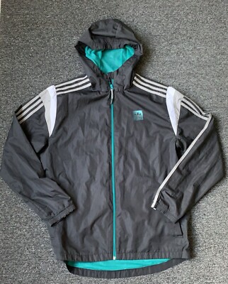 Adidas Rider Windbreaker Jacket Men Hoodie M Skateboarding SK8 Full Zip  Black