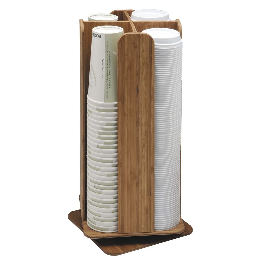 Cal-Mil 378-60 Bamboo Revolving Cup/Lid Organizer