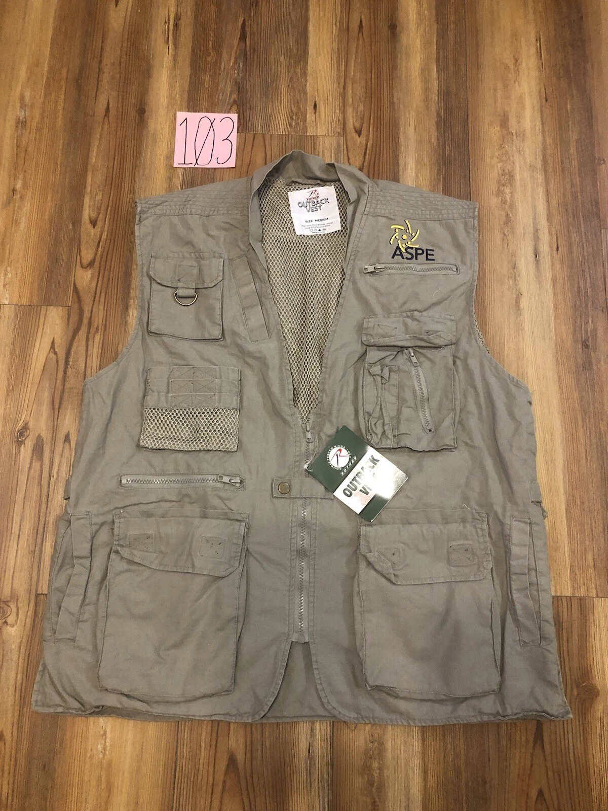 Rothco Outback Vest Men’s Sz M Safari Fishing Photography Pockets Vented Khaki