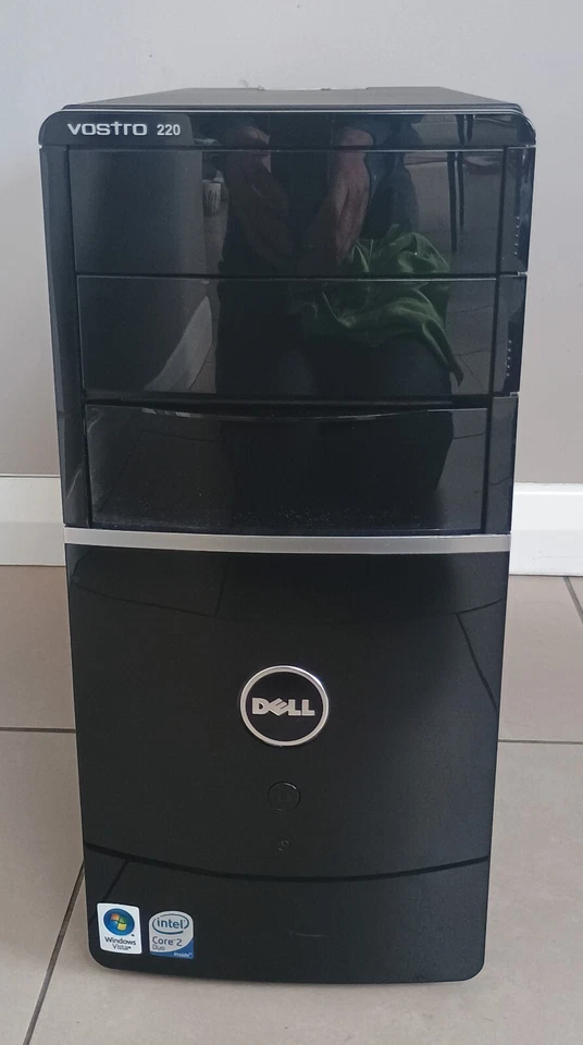 Black Dell Vostro 220 MicroATX Mid Tower Desktop PC Case With Front I/O Ports - Image 2 of 4