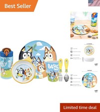 Bluey 6 Piece Dinnerware Set - Fun Tableware for Kids, Dishwasher Safe Safe