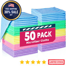Microfiber Cleaning Cloths-50 Pack, Microfiber Towels Bulk, Towels for Cars USA