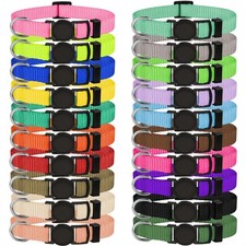 20 PCS Nylon Breakaway ID Puppy Collars for Small Puppies Size S 