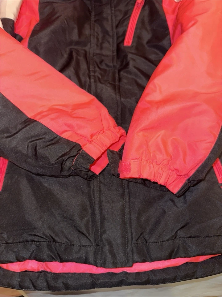 Детское место теплый зимнее пальто девочек Sz L 10-12 с капюшоном розовый пуховик куртка - Изображение 3 из 4