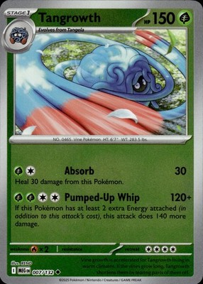 Pokemon TCG Reverse Holo Card Tangrowth ME01: Mega Evolution 007/132