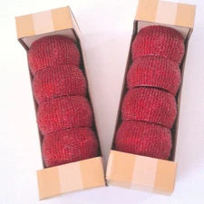 Two Boxes Bombay Napkin Ring Lot Red Seed Bead Wrapped 8 Total Beaded Rings