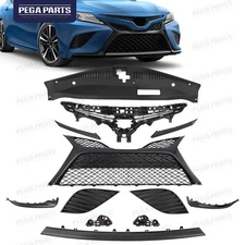 For 2018-2020 Camry SE XSE Front Upper Lower Grille Mesh Trims Fog Light Covers