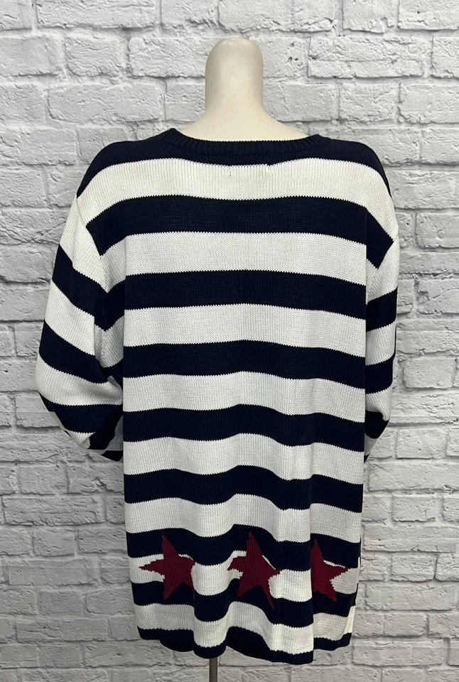 QUACKER FACTORY WOMEN'S MULTI COLOR PATRIOTIC SNOWMAN PRINT SWEATER SIZE 2X - Image 4 of 4