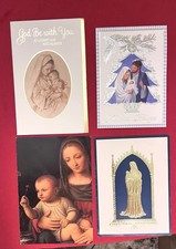  Religious Card Lot (4) – Nativity/Madonna– Used/Ephemera/ Artists & Collectors 