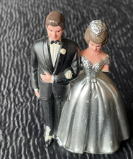 Vintage Wilton Chicago Wedding Cake Topper Bride Missing Left Arm Groom