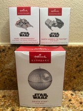 2025 HALLMARK STAR WARS MINIATURE DEATH STAR  DARTH VADERS TIE FIGHTER   REBEL S