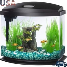 Complete Aquarium Starter Kit W/ LED Hood Filter SmartClean Technology Fish Care