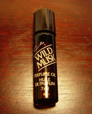 Vintage Coty Wild Musk Oil 7ml /.25 oz Smooth Glass Bottle White Lettering Rare