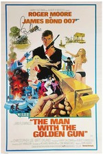Roger Moore Signed James Bond The Man With the Golden Gun Poster ACOA