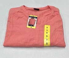 Splendid Women's Split Neck Cap Sleeve Blouse, Orange, Size S.   AP