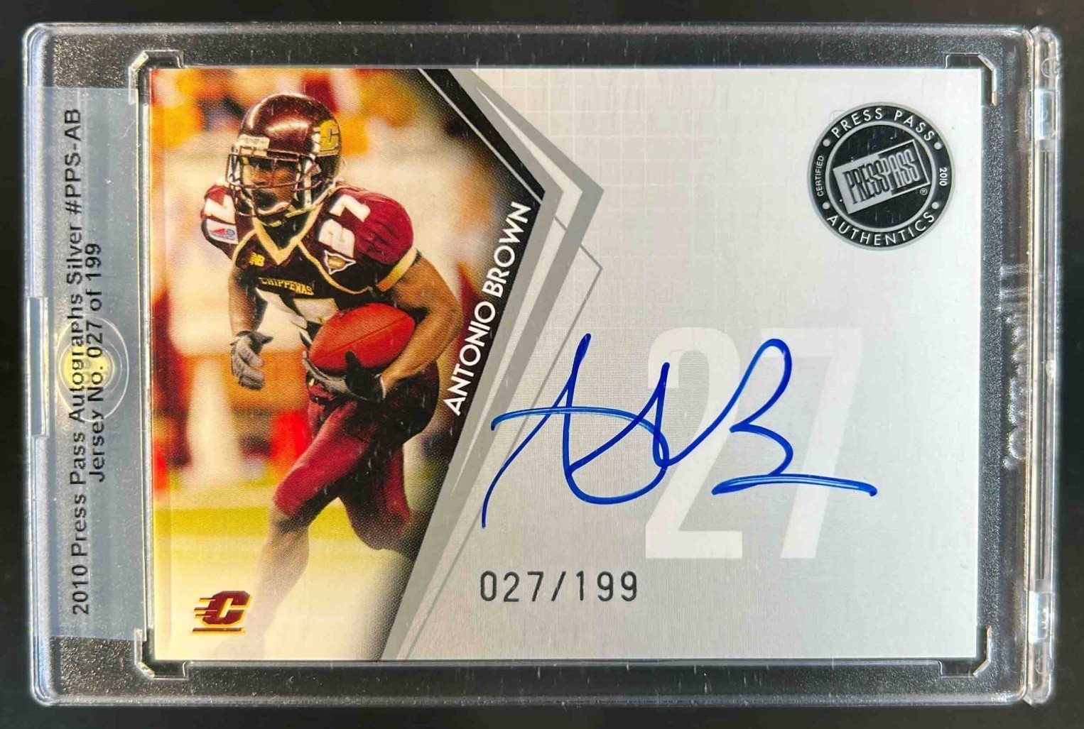 Antonio Brown Press Pass Autographs #PPSAB Silver
