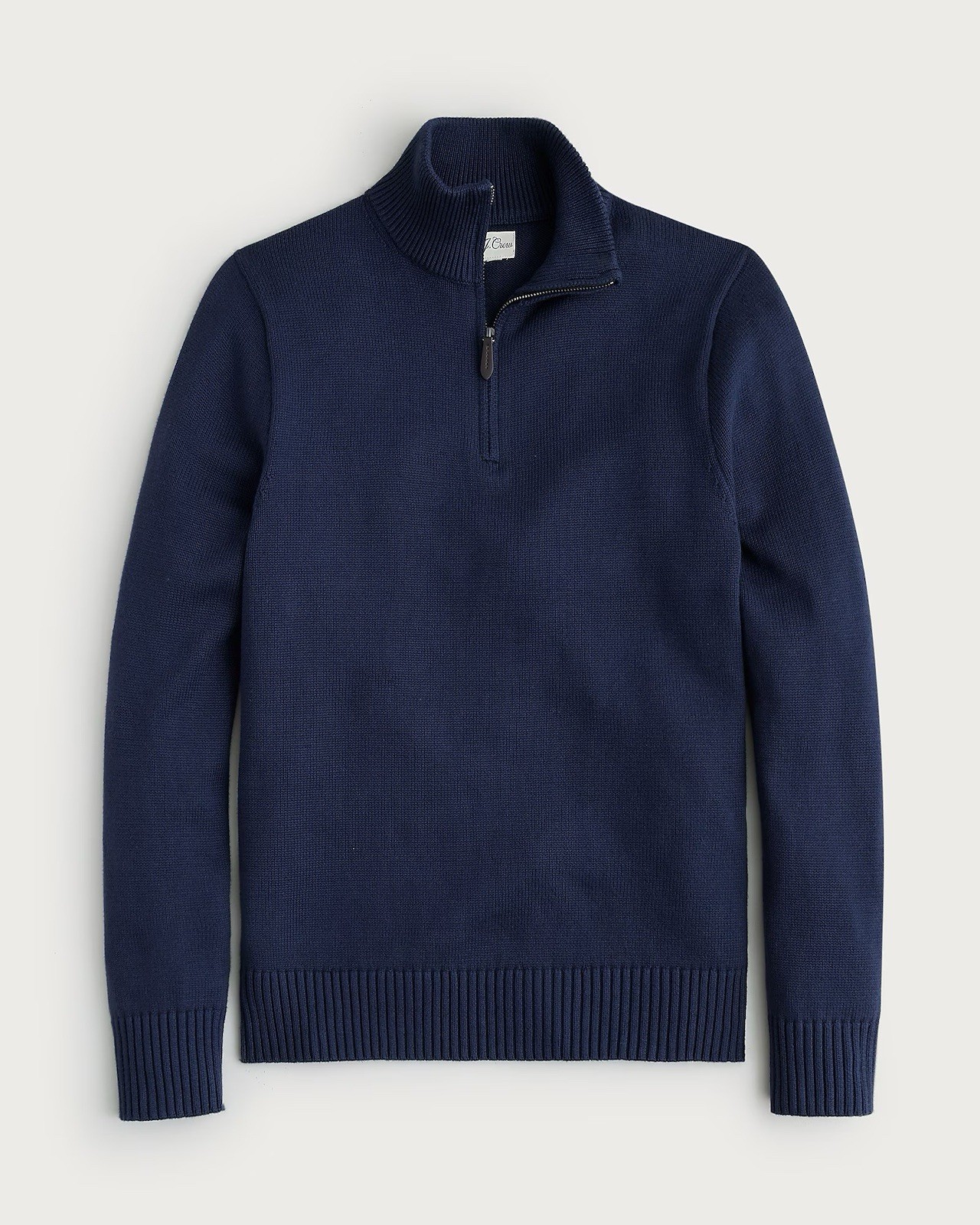 J. CREW Heritage cotton quarter-zip sweater in Navy Size XXL $118 BT793