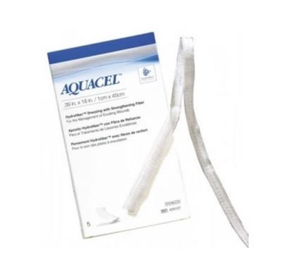 Convatec AQUACEL Hydrofiber Dressings Hydrofiber Rope 0.39'' x 18'' (x5) 420127