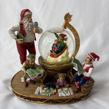   Santa  s Workshop Checking the List  San Francisco Music Box Co Snow Globe Read