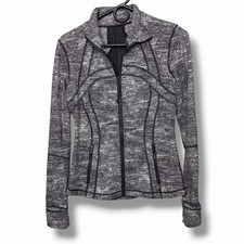 Lululemon Define Jacket Rush Jacquard Black White Women's Size 6 Athleisure