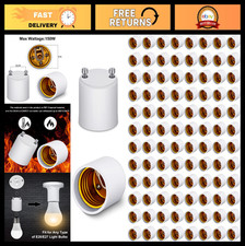 100 Pack GU24 to E26 E27 Adapter, Heat Resistant LED Light Bulb Converter, Fire