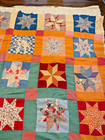 Quilt Multi-Colors Cotton; TOP ONLY; Stars & Cross; 66"x45"  Antique? — photo 1