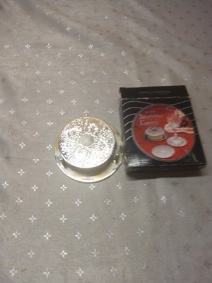 7 Piece Silver Plated Engraved Embossed Coaster Set of 6 with Holder VTG SEE PIC