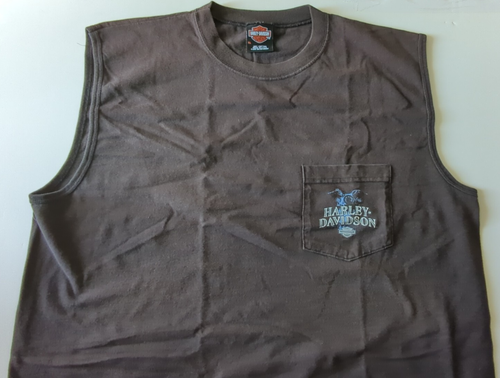 Vintage Harley Davidson Sleeveless Black Motorcycles T Shirt Men Sz XL Nevada - Picture 2 of 11