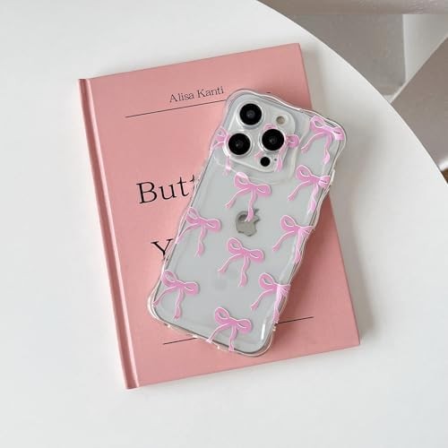 Compatible with iPhone 13 Case, Cute Ribbon Bow Pattern Curly Wavy Frame for Wom - Bild 4 von 6