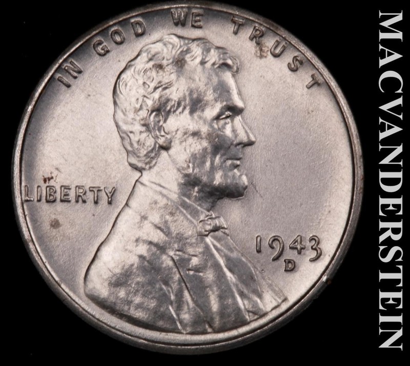 1943-D Lincoln Wheat Cent - Choice Gem Brilliant Unc  No Reserve  #L7217