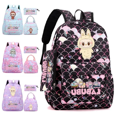 Labubu 3pc Back Pack Back To School Bag Rucksack Pencil Case Lunch Bag