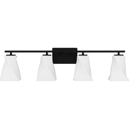 Stetson 4-Light Bathroom Vanity Light in Matte Black - Picture 2 of 5