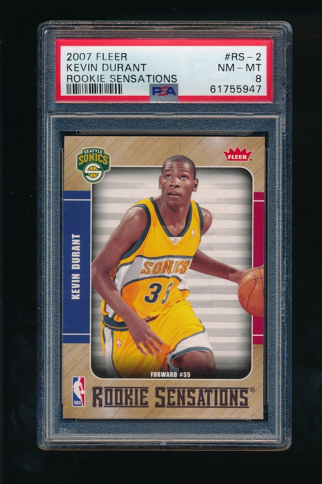 2007 Fleer Rookie Sensations #RS-2 Kevin Durant PSA 8 NM-MT