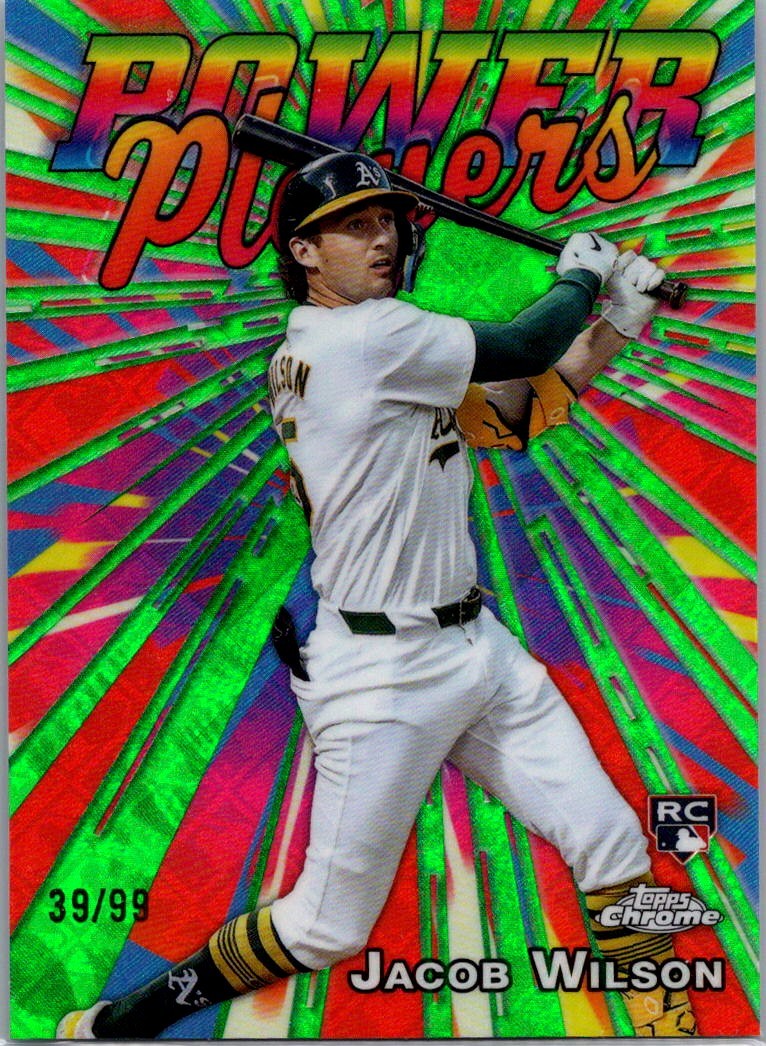 2025 Topps Chrome Power Players Green Refractor Jacob Wilson 39/99 Athletics