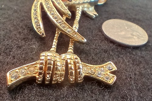 Unsigned Hattie Carnegie Rhinestone Lucite Heron, Egret or Crane Brooch Pin - 第 4/9 張圖片