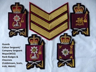 5x GUARDS British Army CSM Sergeant Major BADGES Coldstream Scots Irish Welsh
