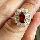 925 Sterling Silver Ring 6x4mm Natural Rhodolite Garnet Zircon Flower Handmade — photo 5