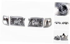 4Pc Chrome Headlight Parking Lights Assembly for Ford Ranger 1993-1997 Pair