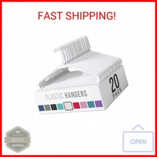 Plastic Hangers 20 Pack White - Clothes Hangers - Makes The Perfect Coat Hanger