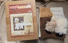 Sunset Latchhook Latch Hook Pierre Poodle Started Vintage  Adorable 