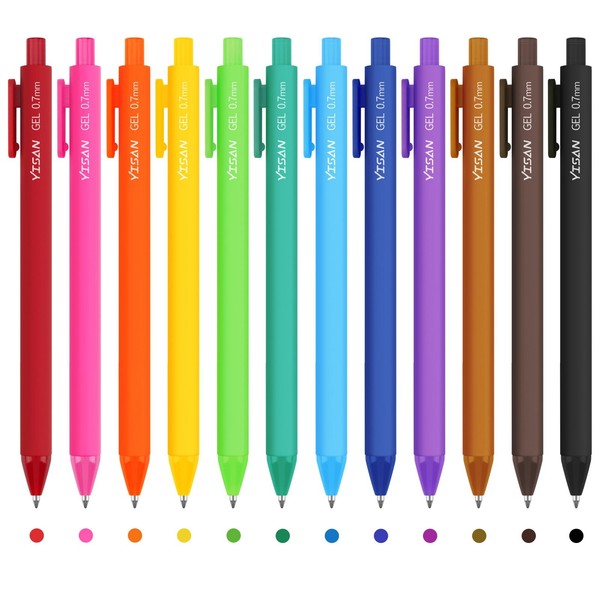 Gelschreiber Kugelschreiber Bunt Gelstifte 12 Farben 0,7Mm Schule BüRo 12 StüCk-image