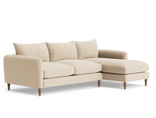Loaf Squishmeister Extra Large Rhf Chaise Sofa in Pancake Mix Clever Velvet